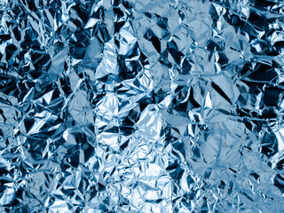 Crumpled aluminum foil texture. rumpled foil background