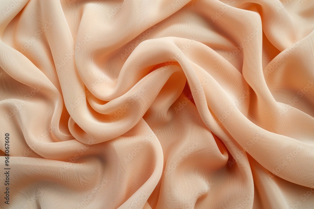 Aufkleber Pink fabric texture close-up view with slight curl edges adds texture focus on fabric main subject blurred background. Fashion textile material design pattern smooth surface.
