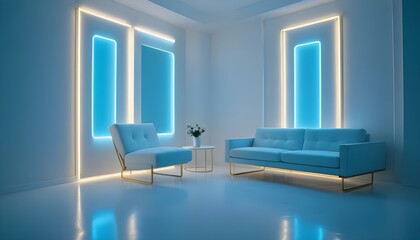 Photo interior modern design room 3d illustration