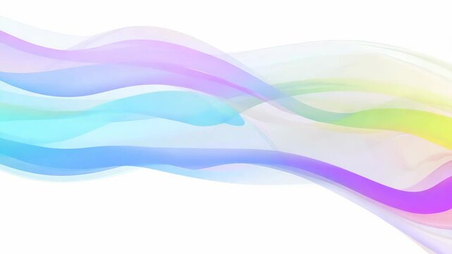 Gracefully drifting rainbow mist flowing across screen in fluid abstract 2D vector animation