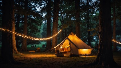 tent at night