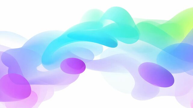 Gracefully drifting rainbow mist flowing across screen in fluid abstract 2D vector animation