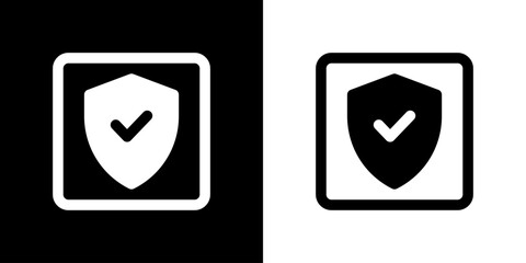 Shield icon. Business icon. Online business. Black icon. Silhouette icon