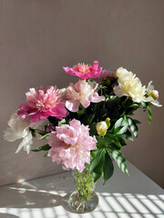 Pink peonies bouquett