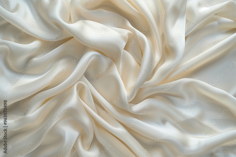 Poster Close-up view of white fabric with slight curl edges, smooth surface, intricate details. Fabric texture, soft and delicate, no texts or objects visible. Background blurred, focusing on fabric pattern.