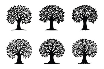 Tree Silhouette Bundle in Vector Clip Art Style