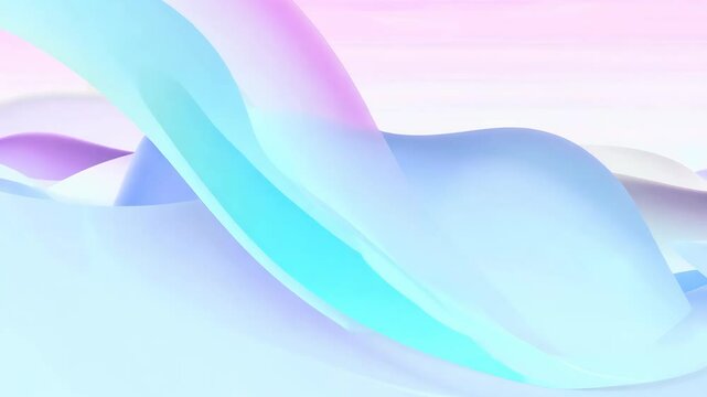 Rolling rainbow cloud waves blending and separating in fluid abstract 2D vector animation