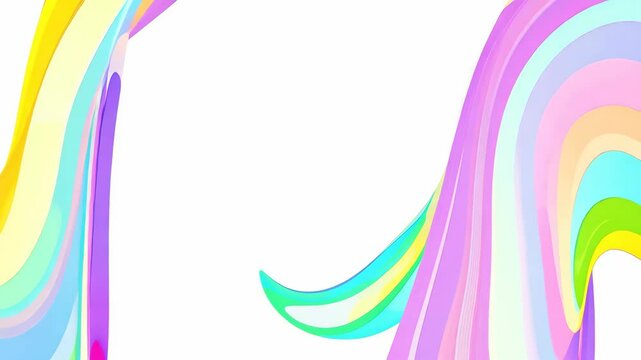 Rotating rainbow swirls blending into colorful abstract patterns in dynamic 2D vector animation