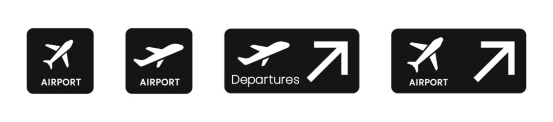 Departures sign icon. 
Airport flight board.