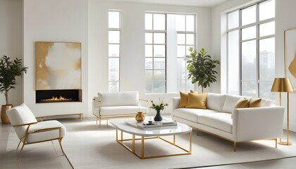 Fototapeta premium Photo interior modern design room 3d illustration