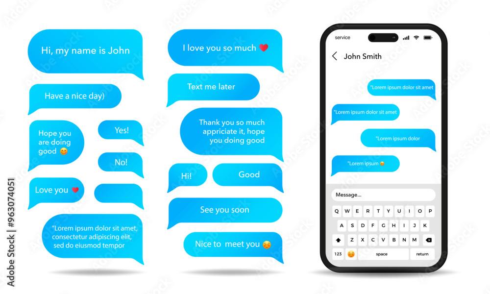 Aufkleber chat app interface. mobile messaging app design