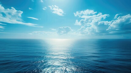 Obraz premium Deep blue ocean and light blue sky.