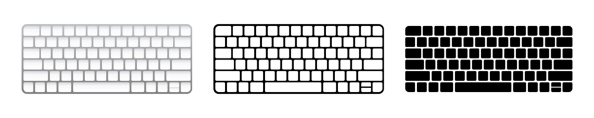 Keyboard vector set. Computer keys illustrations.
