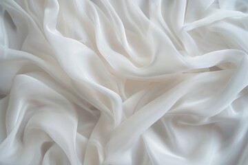 Obraz premium Close-up view of white fabric with intricate texture and pattern. Fabric possibly a piece of clothing or decorative item. Blurred background draws focus to fabric details.