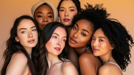 Obraz premium Diverse Group of Women Smiling Together - Portrait Photography