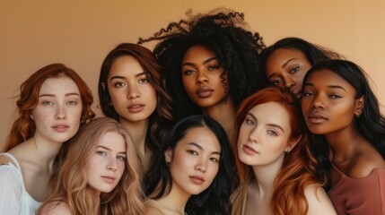 Obraz premium Diversity and Beauty: A Portrait of Women Together