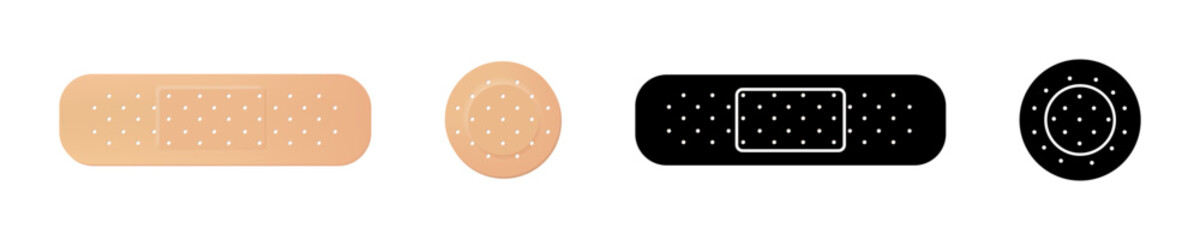 Medical tape icon. 
Adhesive bandage symbol