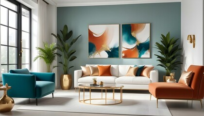 Photo interior modern design room 3d illustration
