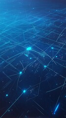 Obraz premium Abstract Digital Network Connectivity: Futuristic Blue Technology Background for Web Design and Cybersecurity Concepts. AI-Generated 4K Wallpaper Featuring High-Key Lighting and Cool Tones for Marketi