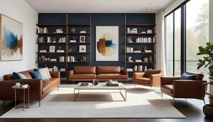 Photo interior modern design room 3d illustration