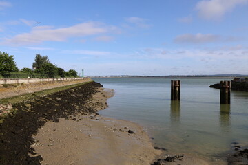 La rivière la Morelle, ville de Honfleur, département du Calvados, France