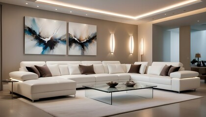 Photo interior modern design room 3d illustration