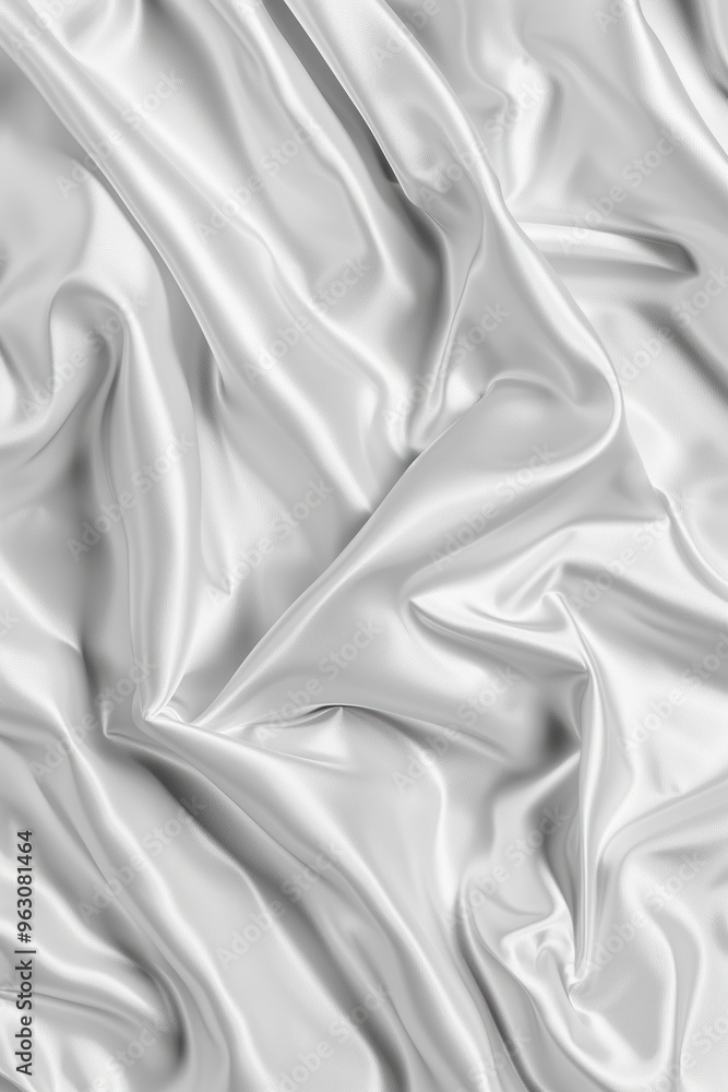Poster Close-up view of white fabric with subtle texture and gray stripe. Fabric appears wrinkled, adding depth to scene. Perfect for fashion, textile, or design projects.