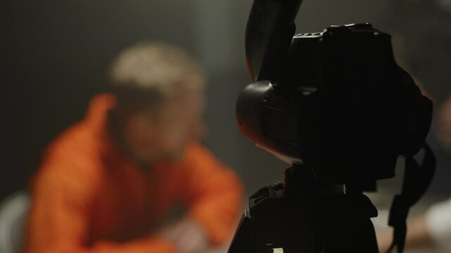 Police recording suspect giving testimony