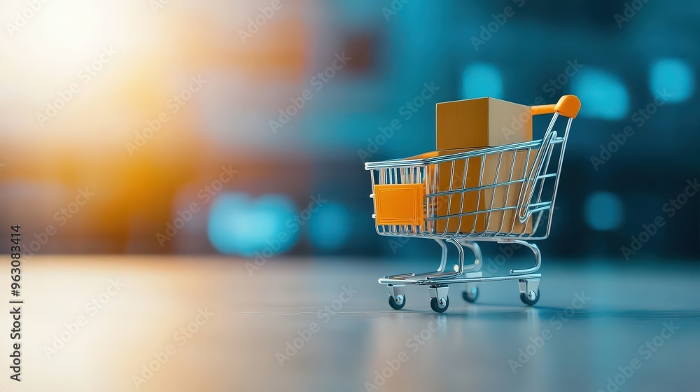 Poster artwork showing a person applying a discount code on an e-commerce website at checkout