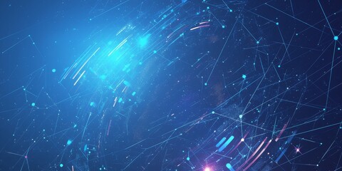 Futuristic 5G Network Connectivity: Abstract Blue Digital Data Center with Fiber Optic Cables. AI-Generated 4K Wallpaper for Tech Marketing, Cybersecurity Concepts, and Digital Innovation Campaigns. H