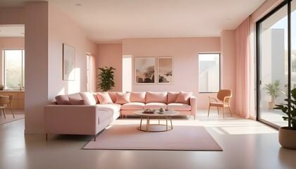 Fototapeta premium Photo interior modern design room 3d illustration