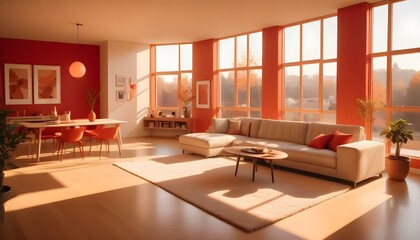 Fototapeta premium Photo interior modern design room 3d illustration