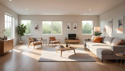 Fototapeta premium Photo interior modern design room 3d illustration