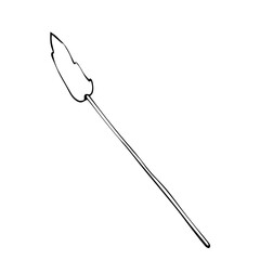 Dry blade of grass sketch. Graphic vector Illustration plant painted by black inks. Engraving for designs greeting cards. Sketch in line art style