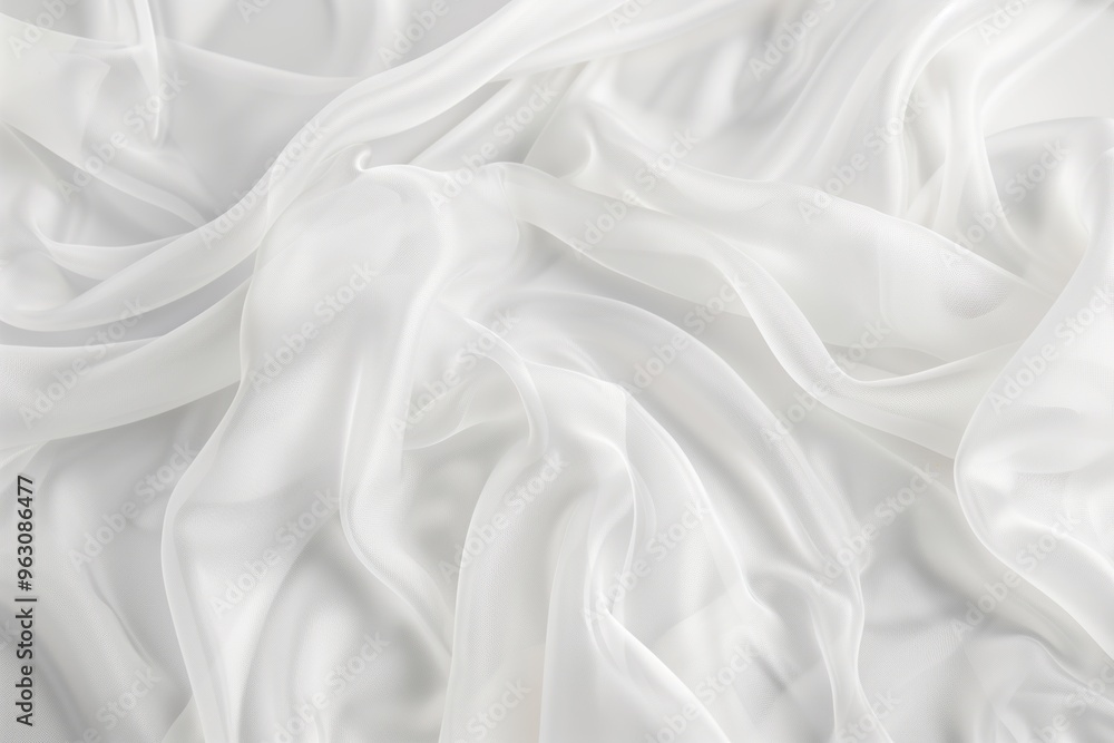 Aufkleber close-up view of white fabric with gray stripe running down center. fabric appears folded in half cr