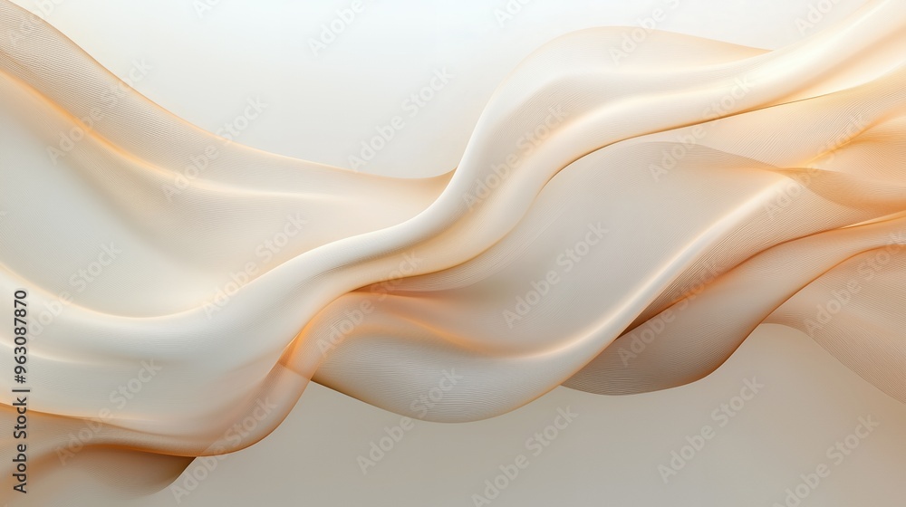 Aufkleber abstract beige and brown flowing waves with a textured pattern.