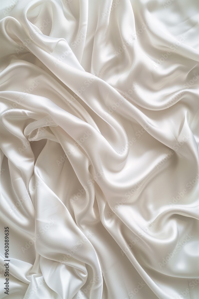 Poster close-up view of white fabric with slight curl at bottom, slightly wrinkled texture giving aged appe