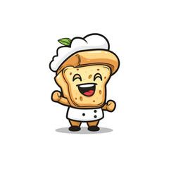 Bread character retro mascot vector