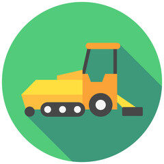 Asphalt Paver rounded multi color icon. related to heavy machinery, industry, construction theme. best for UI, UX, app and web development.