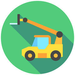 Telescopic Forklift rounded multi color icon. related to heavy machinery, industry, construction theme. best for UI, UX, app and web development.