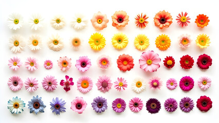 Colorful Flower Gradient on White Background