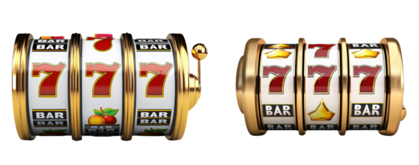 set of slot machine '777' isolated on transparent background, PNG file