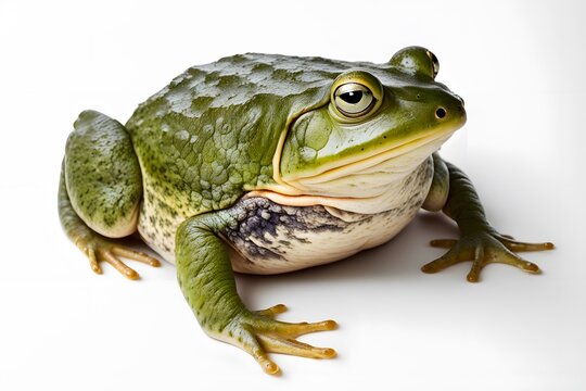 African bullfrog on white background, AI Generated