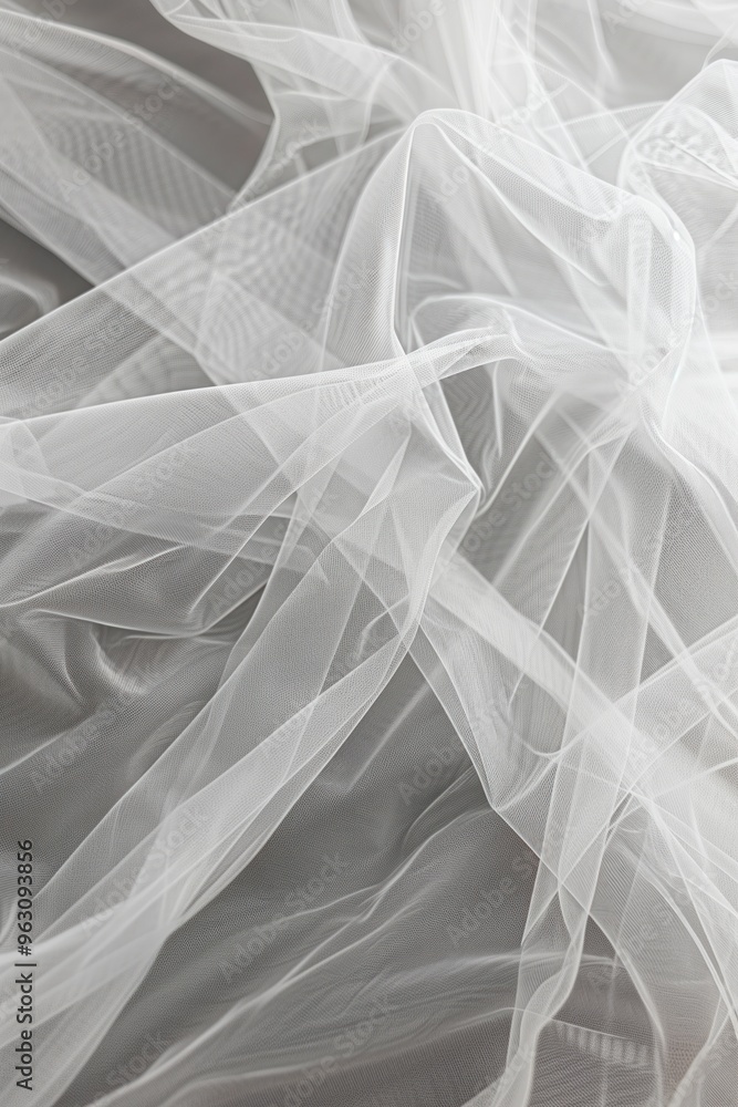 Aufkleber close-up view of white fabric with subtle pattern folded in half revealing intricate design. fabric 