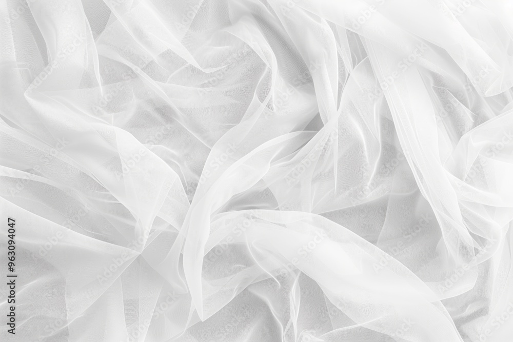 Poster close-up view of white fabric with subtle texture, slightly wrinkled. focus on fabric softness and d