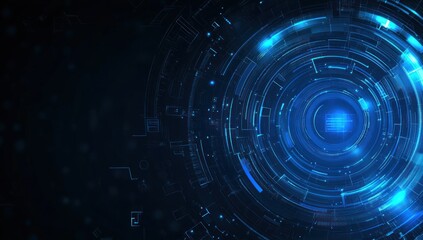 Fototapeta premium Abstract Tech Background with Glowing Blue Circles