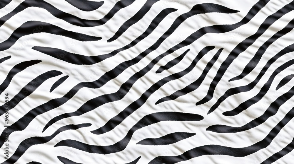 Poster A sharp focus on the zebra fur reveals its striking black and white stripes, highlighting the intricate textures and patterns under natural lighting for a realistic effect SEAMLESS PATTERN