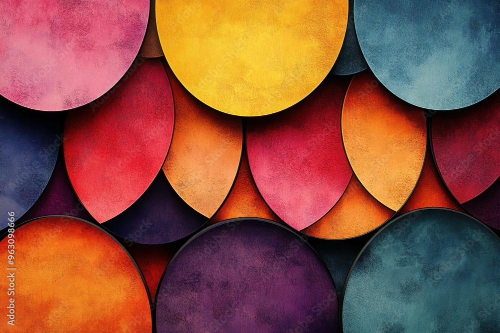 Poster an abstract depiction of layered circles representing the interconnected community within a charter 