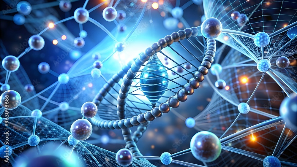 Poster 3d illustration of molecule model. science background with molecular structure illustration close-up