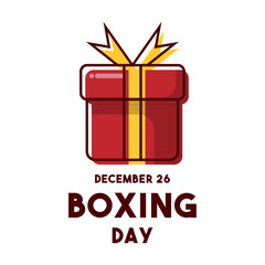 Boxing Day. December 26. Flat design vector.